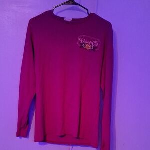 Delta Pink Long Sleeve Tee Casual Style